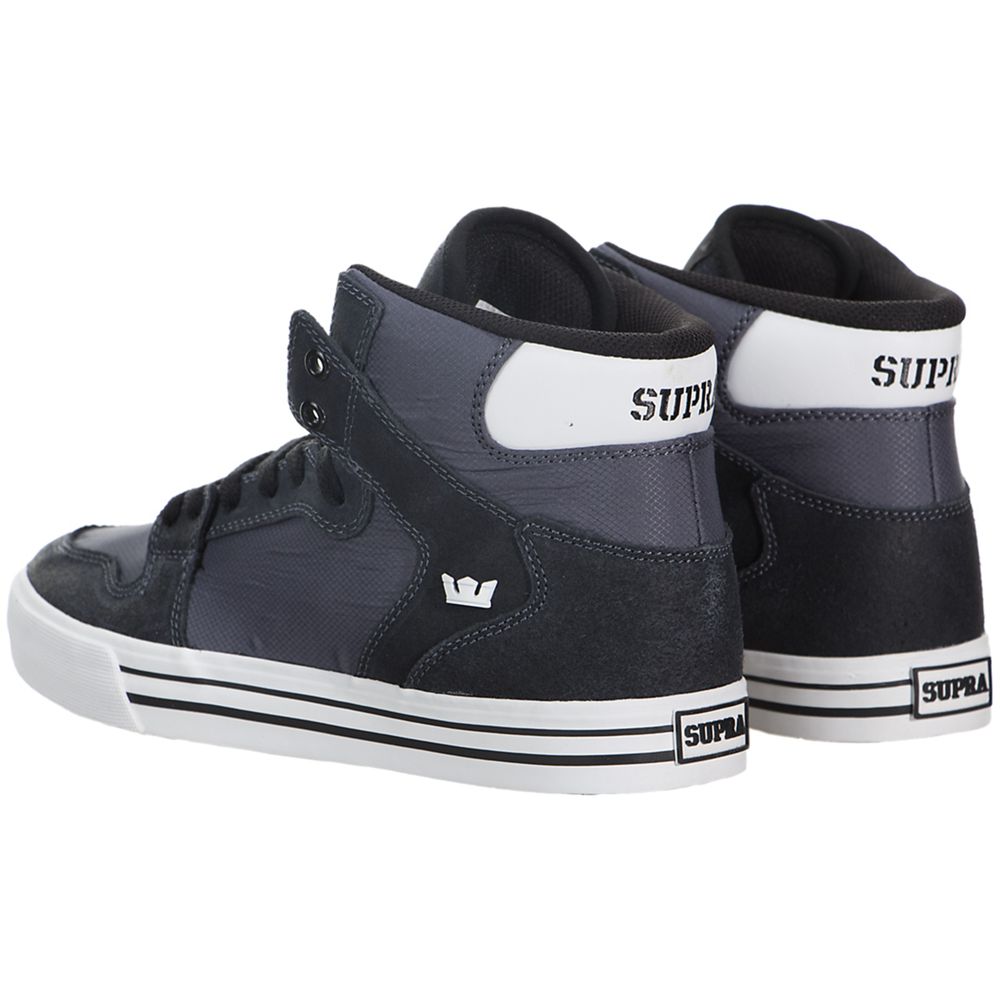 Baskets Montantes Supra Vaider Grise Noir Charcoal/White-White Homme | ZDB-36505239